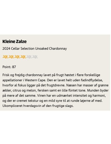 Kleine Zalze, CS Chardonnay, 2024